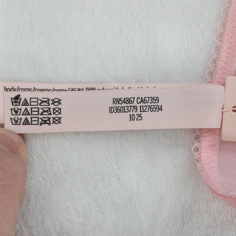 Victorias Secret Dream Angels Crystal Shimmer Thong Panties Womens Medium Pink